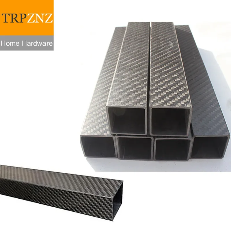 3K Carbon Fiber Square Tube Pipe High Strength Durable Outer Length 14 15 18 20 22 25 28 30 32 35 40 45 48mm for Bicycle Frame