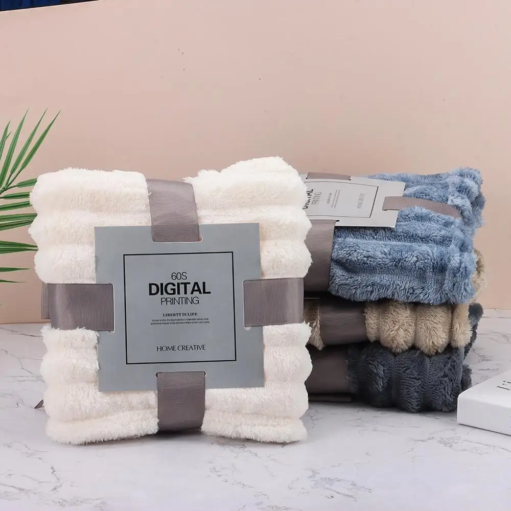 New Double Sided Warm Blanket Skin-Friendly Breathable Throw Blanket Ultra Soft Solid Color Conditioning Quilt