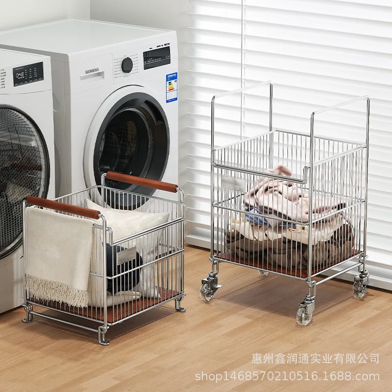 

Hxl laundry hamper cart - household laundry basket for bathroom storage