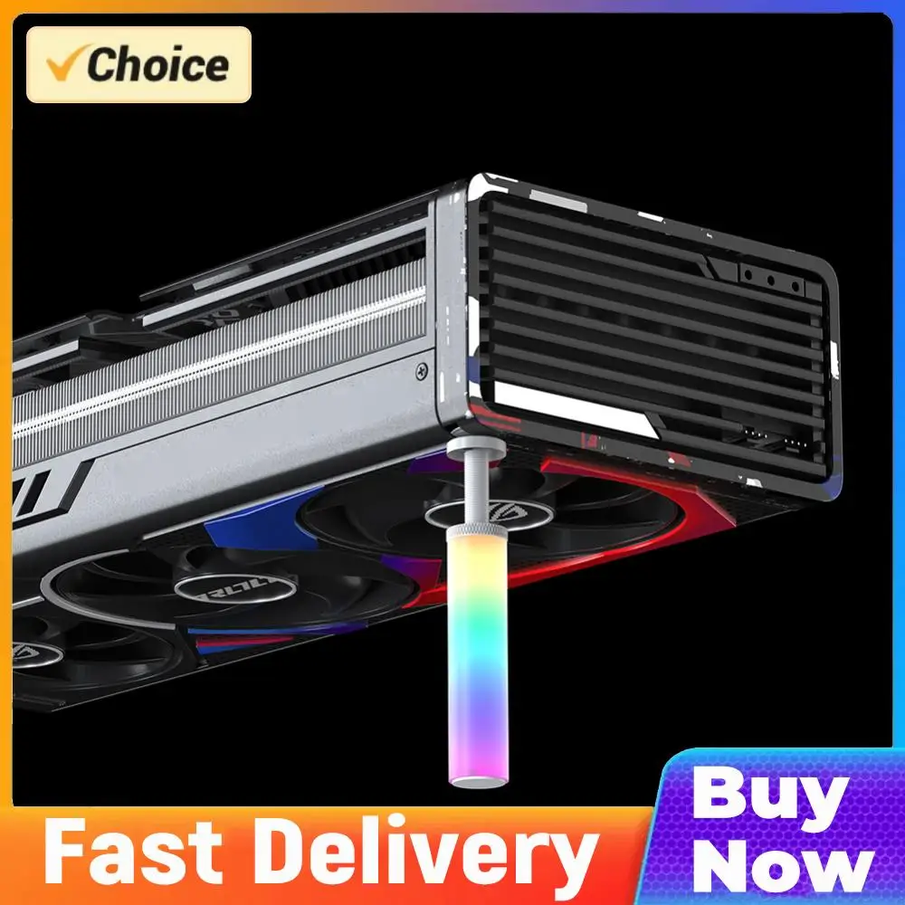 

5V 3Pin ARGB Graphics Card Holder Adjustable Telescopic Rotary GPU Support Bracket Aluminum Alloy Magnet Base for ATX/MATX/ITX