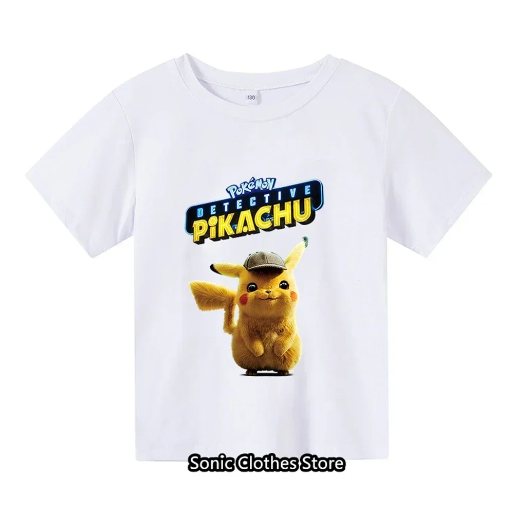 2024 Summer Children's Pokemon Fashion Clothing Boys New Short Sleeved Pikachu T-shirts Girls Casual T-shirts