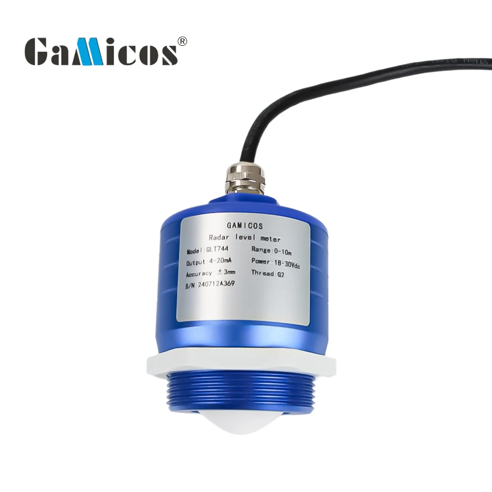 GLT744 IP68 65m 30m High Frequency Industrial radar Level Sensor for Corrosive Liquid