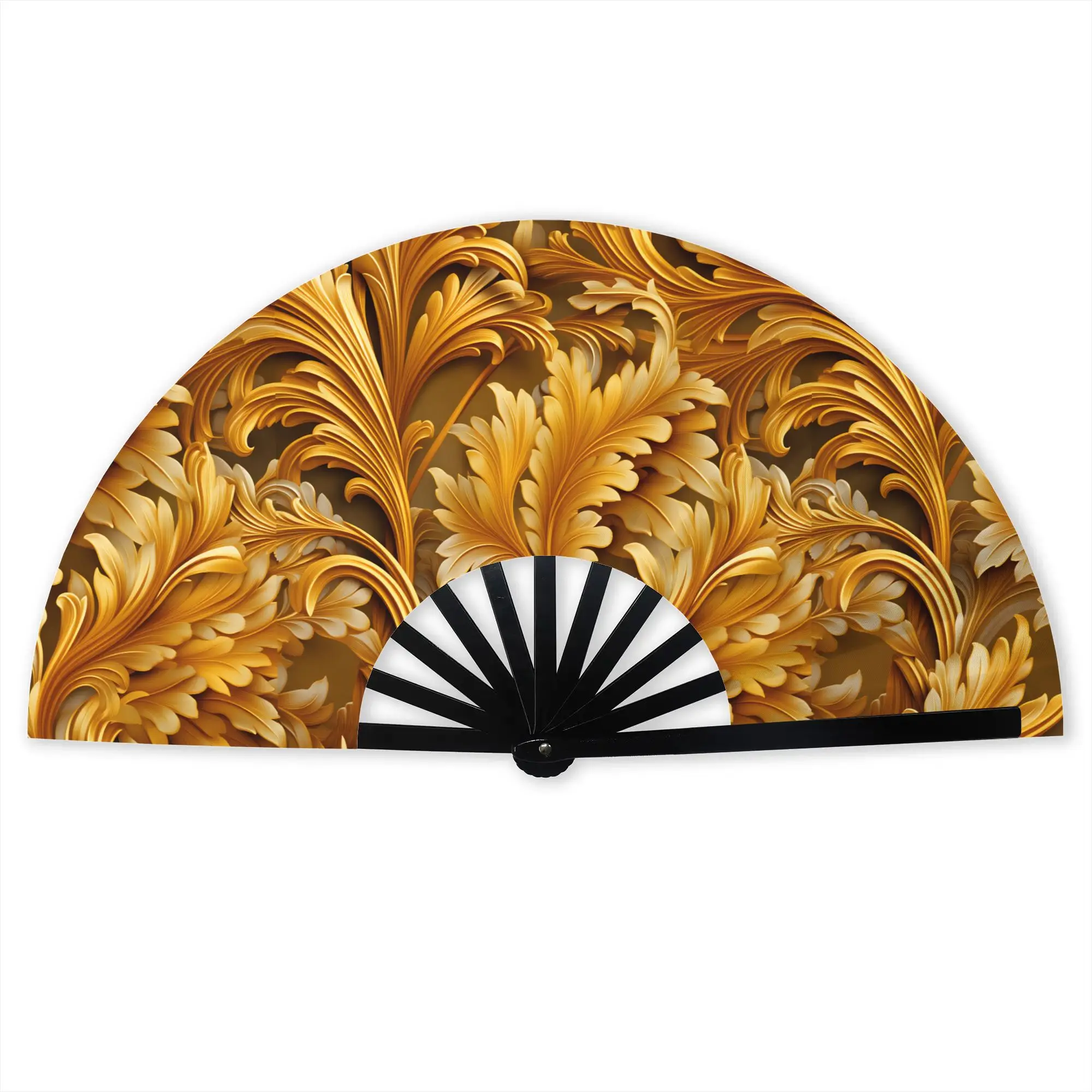 Greek key Meander Baroque Scrollwork Hand Fan Promotional Gift Party  Durable Folding Fans Novelty Bulk Pack Fan