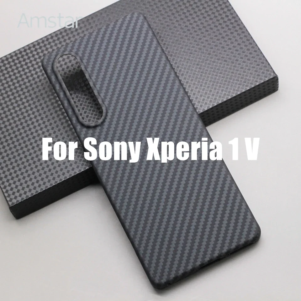 Amstar Premium Aramid Fiber Phone Case for Sony Xperia 1 V 5G Cases Ultra-thin Anti-fingerprint Carbon Fiber Xperia 1 V Cover