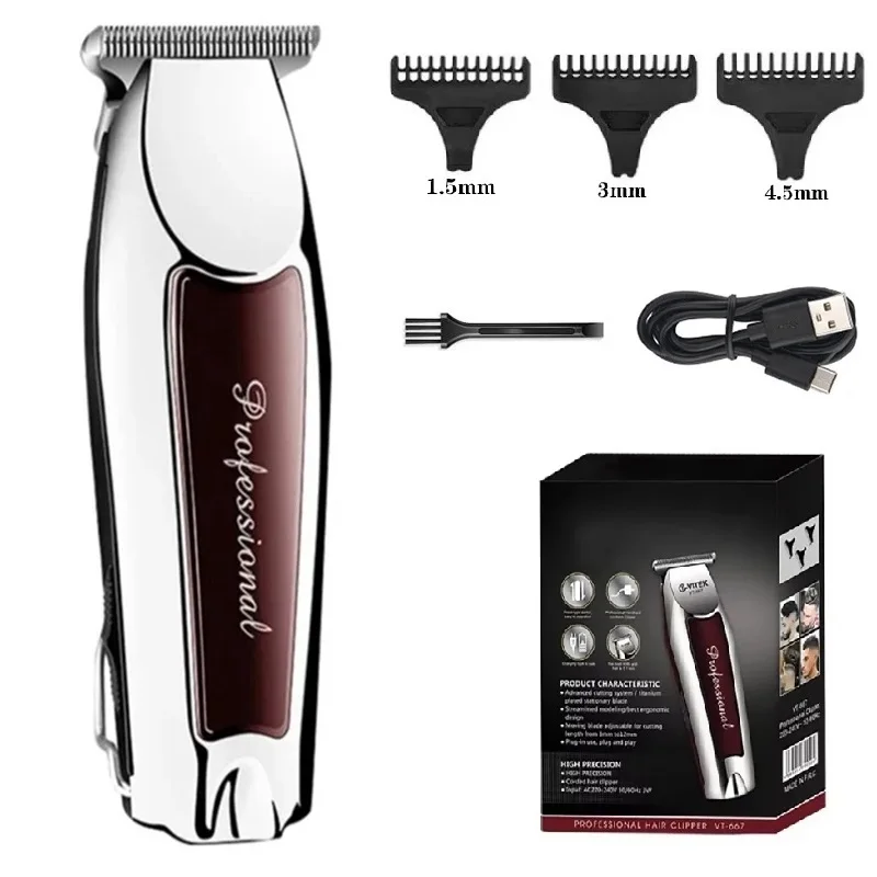 Rechargeable cordless hair trimmer for men grooming professional electric hair clipper beard hair cutting machine edge