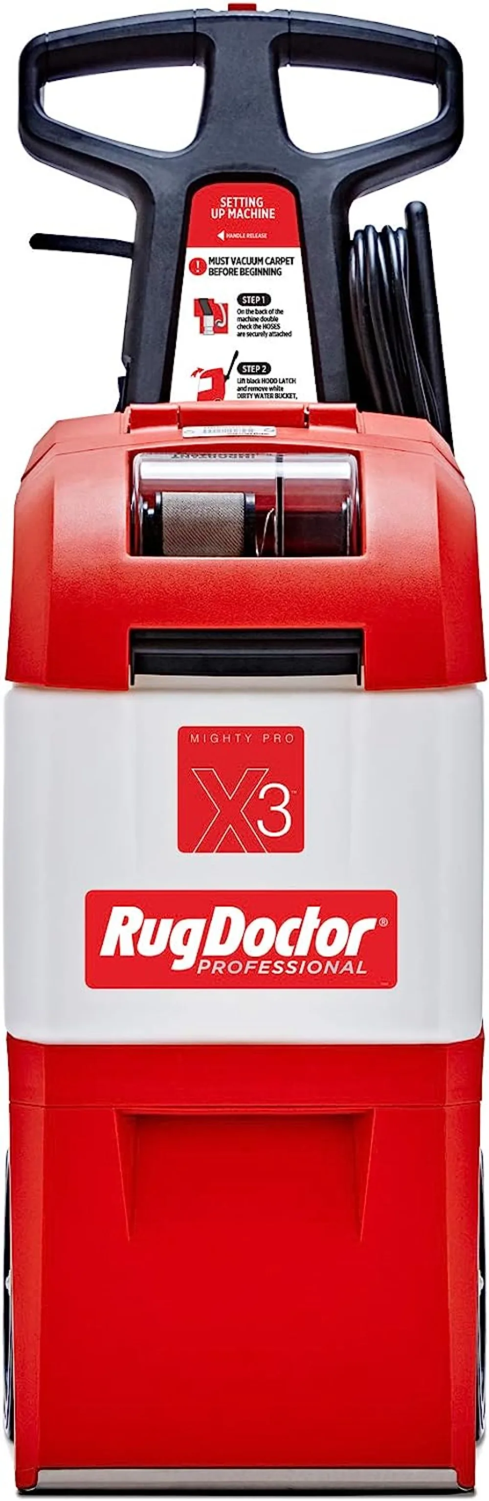 Rug Doctor X3 Commercial Carpet Cleaner – Large Red Oxy Pro Pack, Exclusive Vibrating Brush Spray Scrub and Extract Embedded