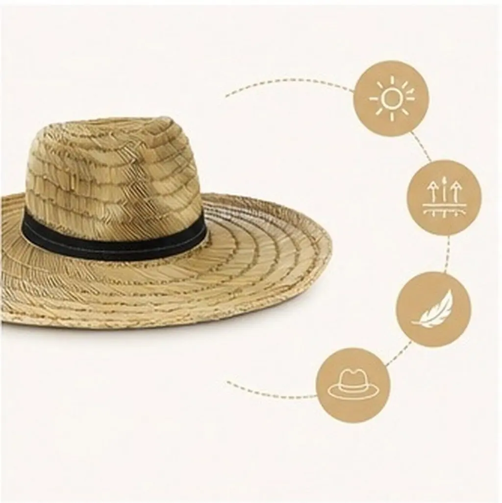 2Pcs Wide Brim Straw Sun Hat for Men Large Farmer Hat Handmade Lightweight Outdoor Beach Vacation Garden Work Uv Protection