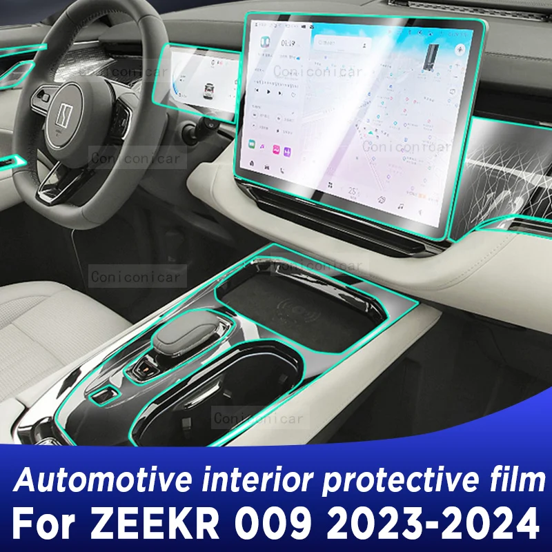 For ZEEKR 009 EV 2023 2024 Gearbox Panel Dashboard Navigation Automotive Interior Protective Film TPU Anti-Scratch Accessories