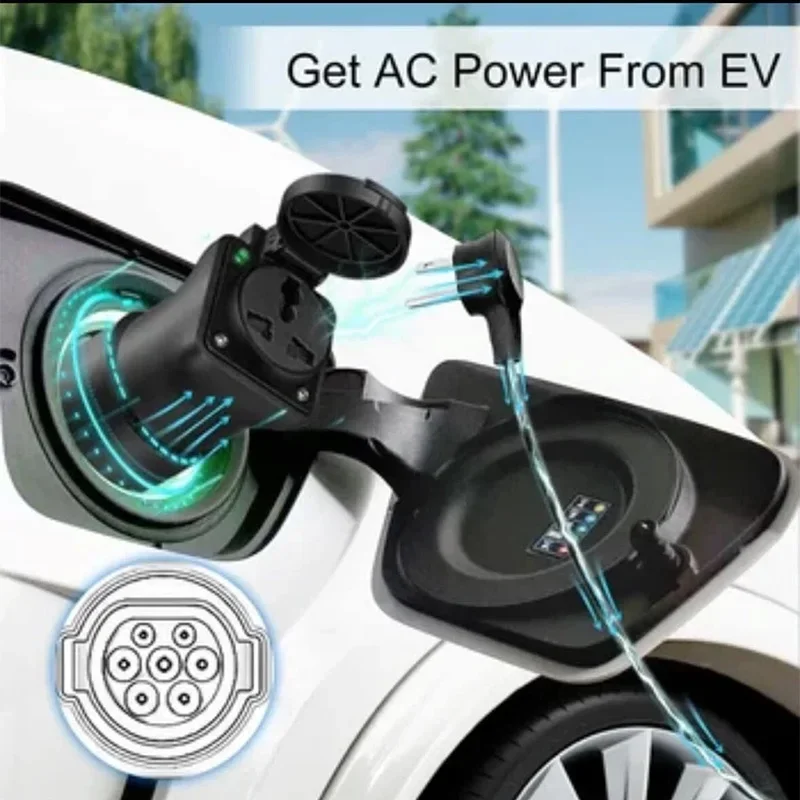 470Ω V2L Type2 سيارة كهربائية تفريغ EV محول أنثى إلى Schuko/220 فولت مقبس عالمي ل MGZS MG4 MG5 Marvel R #6