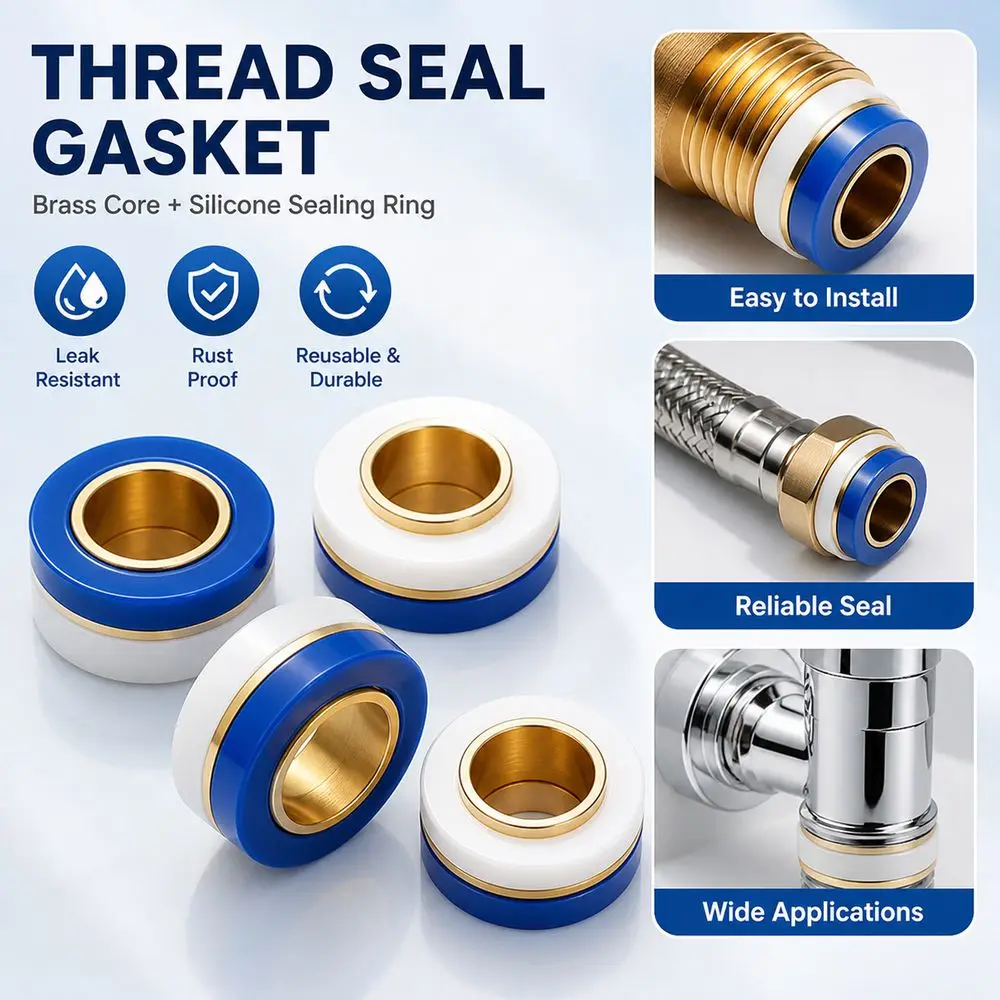 5/10Pcs Leak-proof Tape Needed Seal Washer Brass Core Reusable Faucet Leak-proof Sealing Gasket Valve Pipe Hose Washer