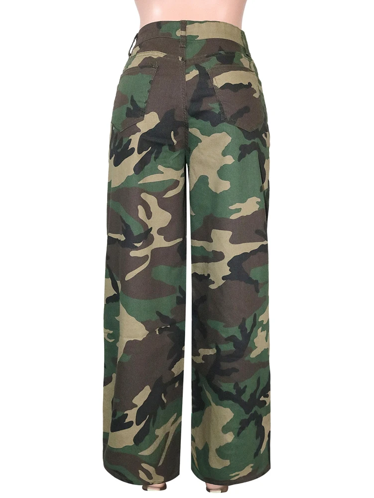 JENYAGE Damen Trendige Einzigartige Asymmetrische Wickel-Jeans mit Hoher Taille und Weitem Bein, Dekorative Riemen, Streetwear Baggy Hosen – Detail 17