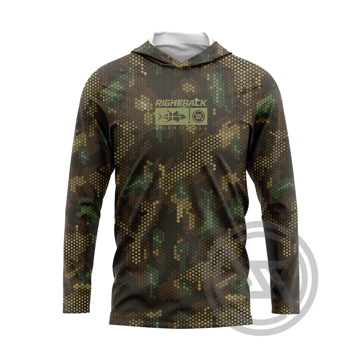 

New RIGHTTRACK Men's Hoodies Fishing Clothing UPF50+ UV Camouflage Hunting Climbing Camping Hiking Mesh Outdoor Apparel