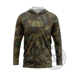 New RIGHTTRACK Men's Hoodies Fishing Clothing UPF50+ UV Camouflage Hunting Climbing Camping Hiking Mesh Outdoor Apparel
