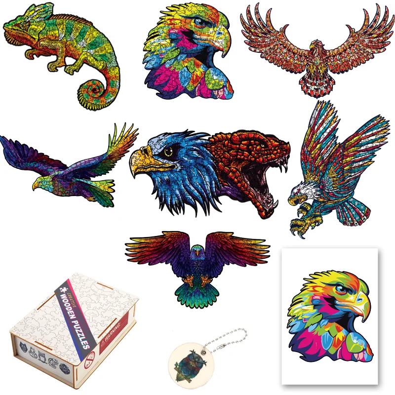 

Cat flat wooden puzzle wooden gift box packaging parent-child interactive game home wall decorations free nano glue holiday gift