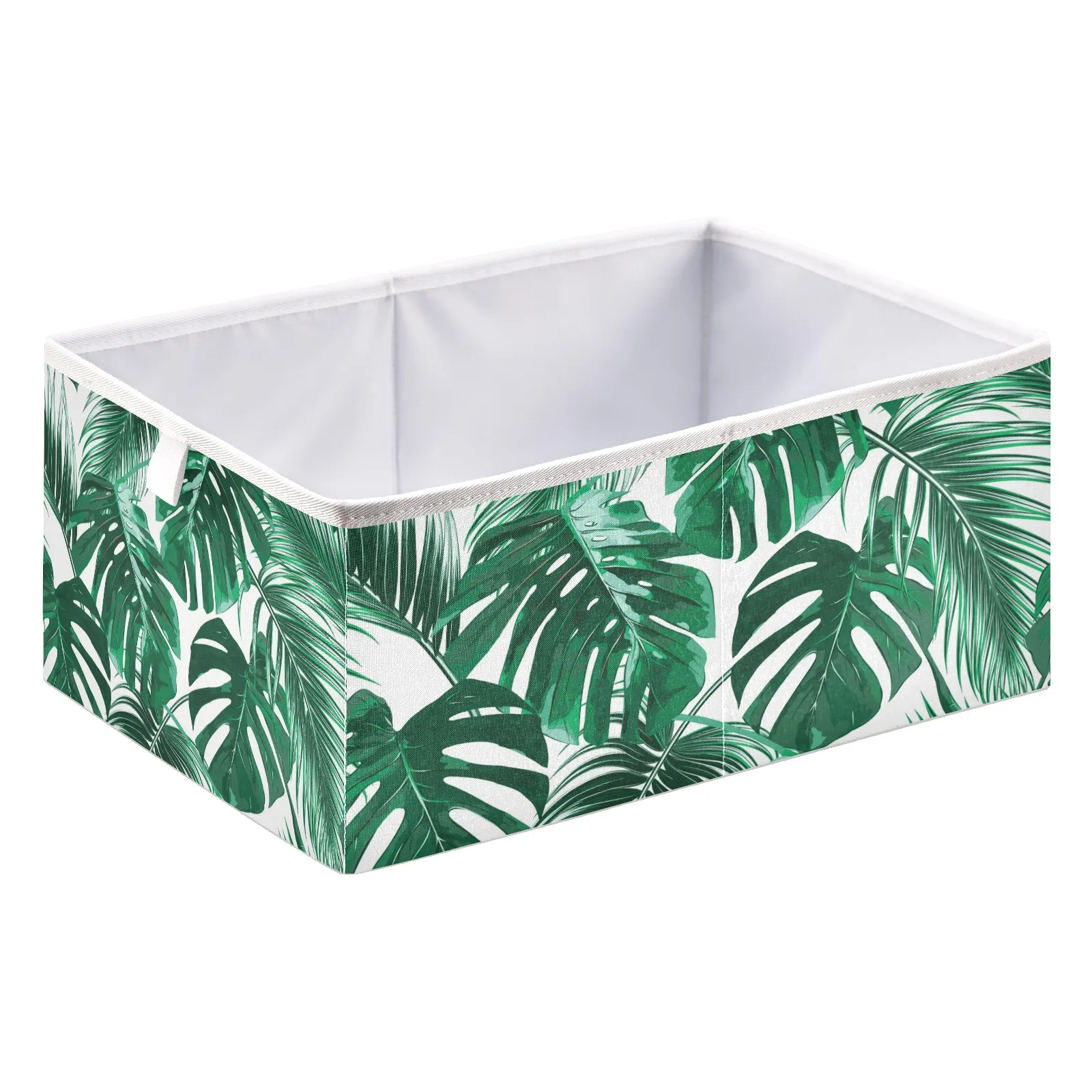 Household Foldable Storage Bins Sundries Container Tropical Palm Leaves Print Large Capacity Clothes Quilt Underwear Storage Box