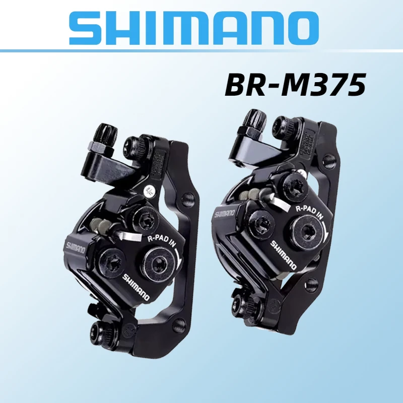 SHIMANO ALTUS BR M375 Mechanical Disc Brake Caliper MTB Black Resin Pads M375 Caliper Front / Rear