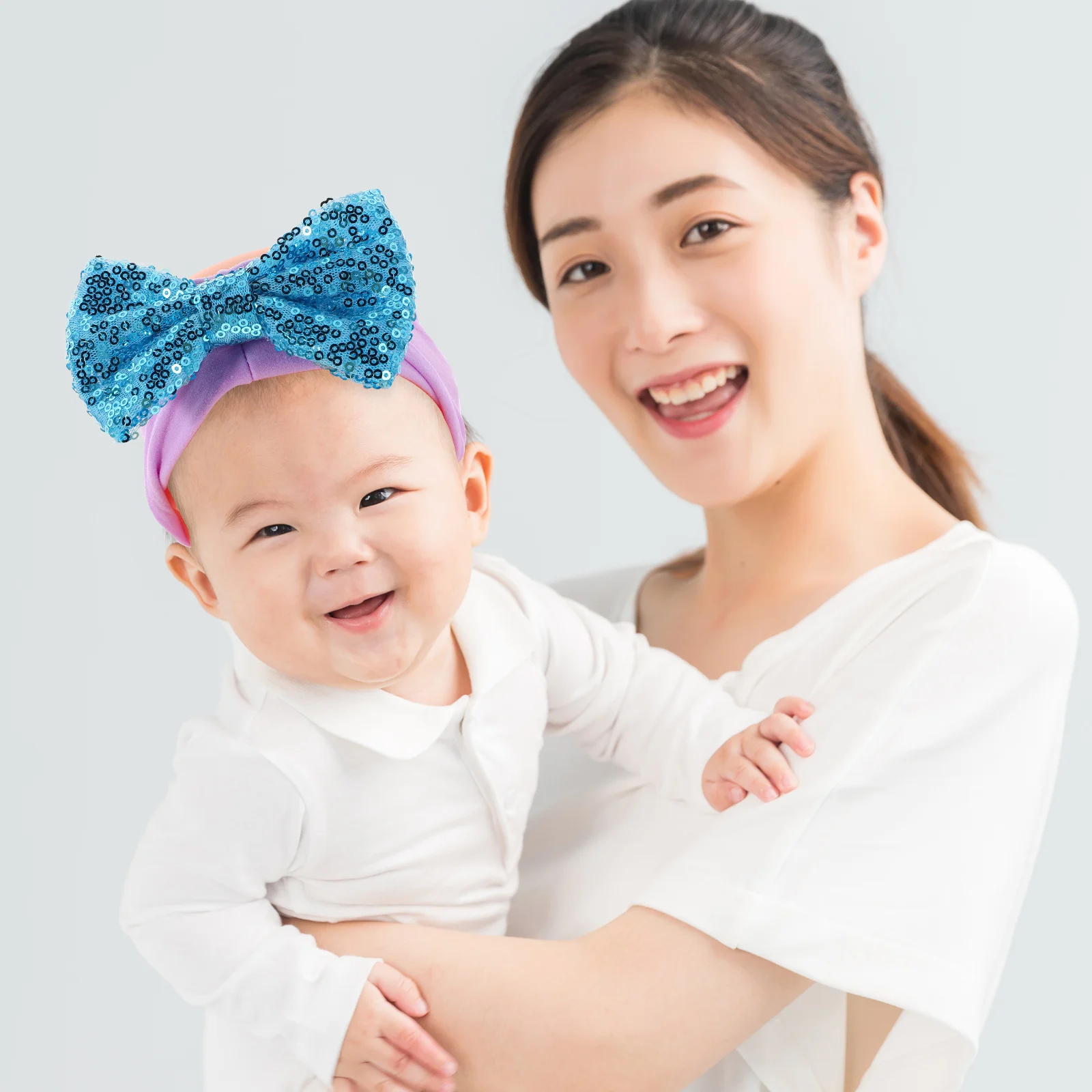 

4Pcs Baby Hairbands Toddler Headbands Sparkling Bow Elastic Turban Hair Bow Headwraps for Kids Party Hair Accessories
