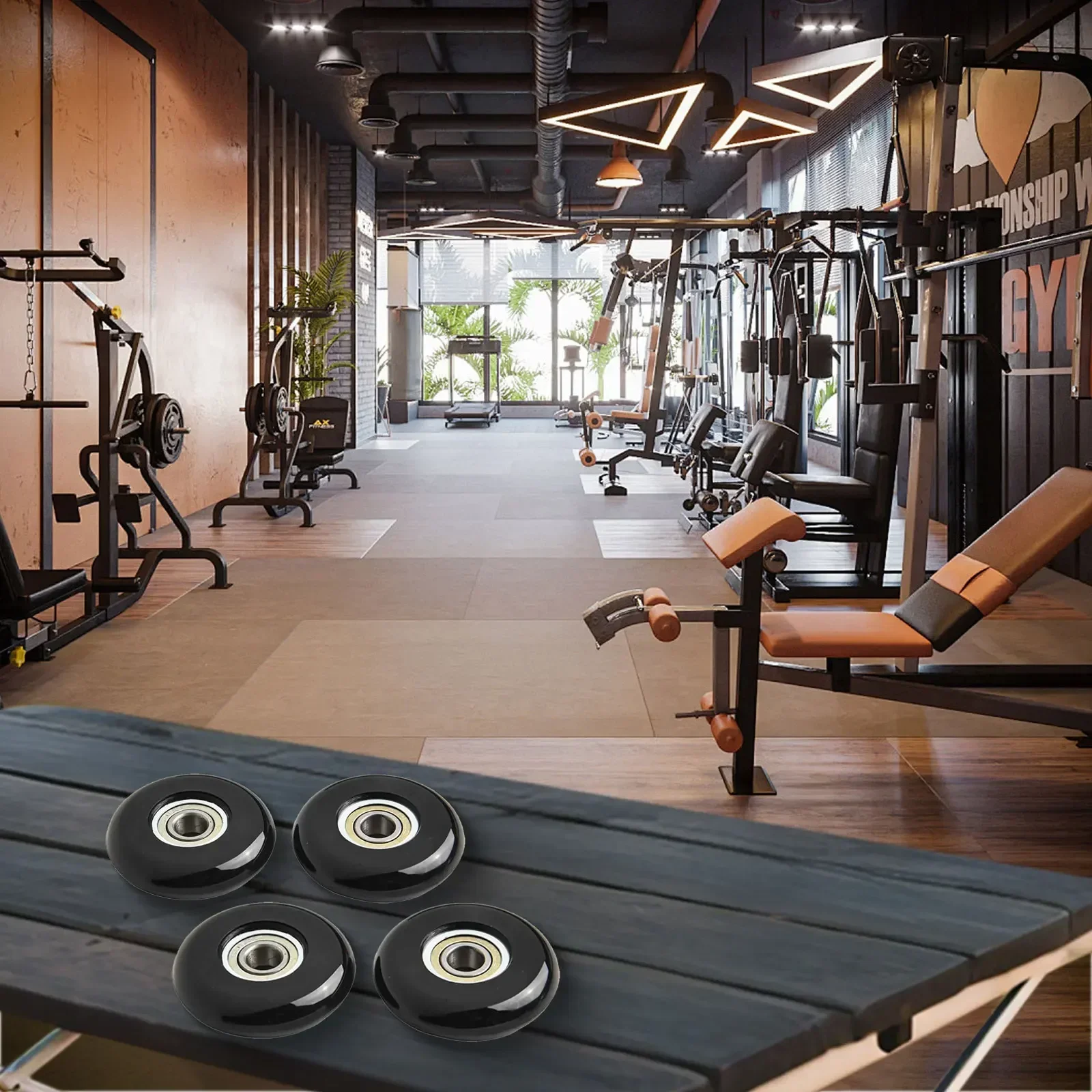 Accesorio de Fitness, polea de rodamiento mejorada, 4 Uds., piezas de máquina de remo, rodamiento 608, juego de 4 Uds., apertura de 8mm de alto rendimiento