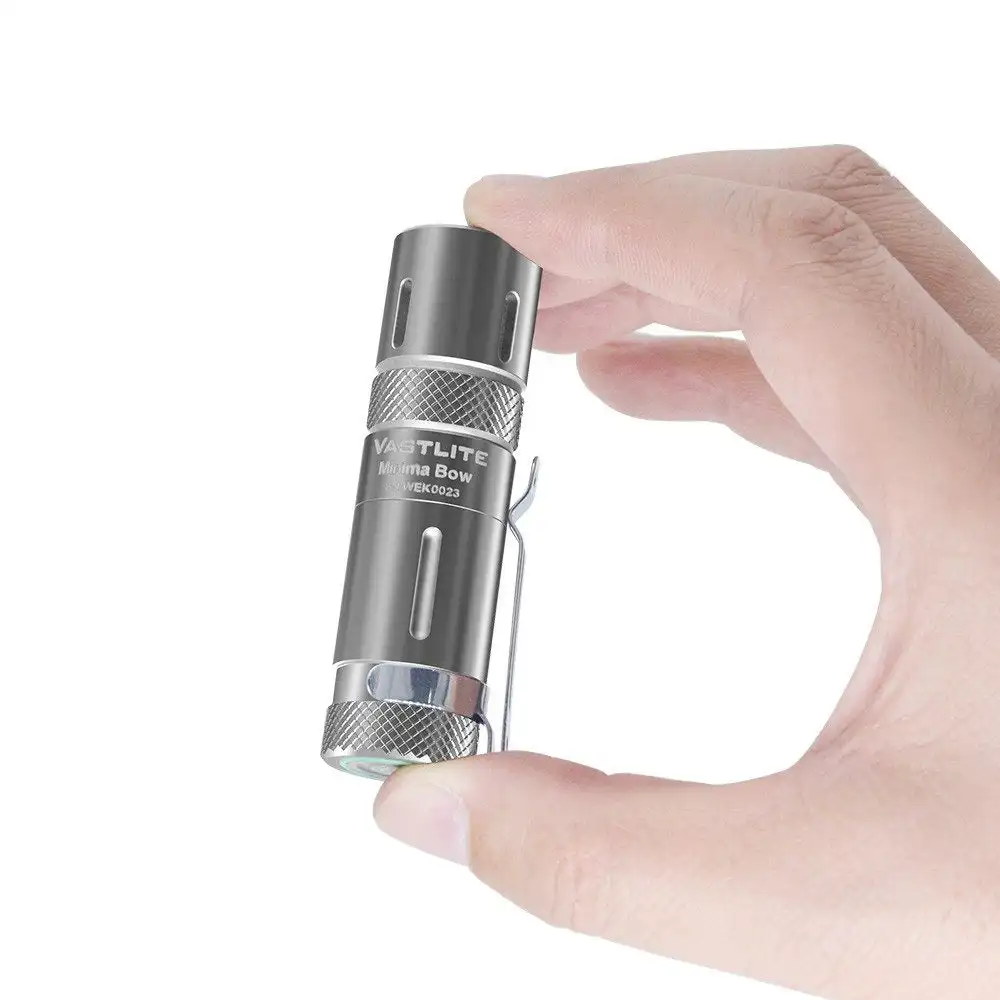 Vastlite Minima Bow Titanium LEP Flashlight 280 Lumens EDC Mini Flashlights with Stainless Steel Clip Torch Light Linterna