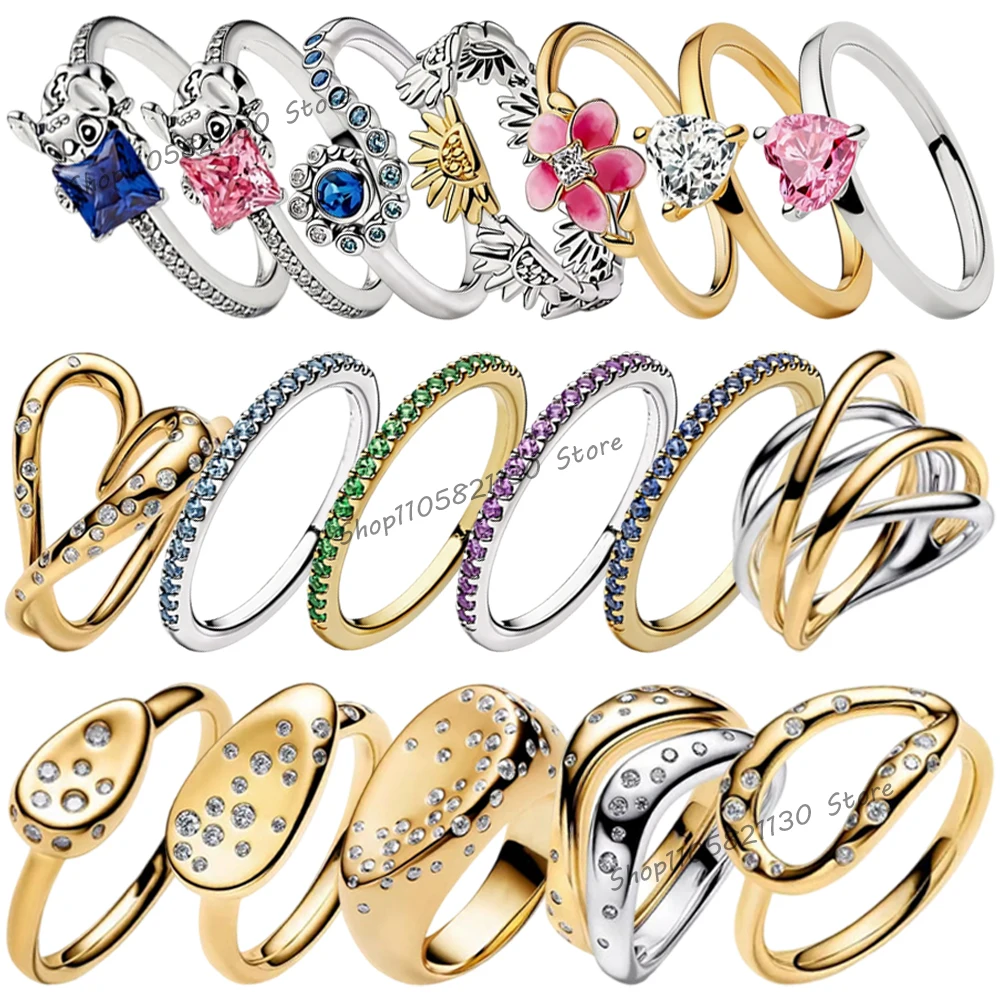 Ladies' new 925 sterling silver multi ring layered ring with colorful zircon ring 2026 fashionable DIY jewelry gift
