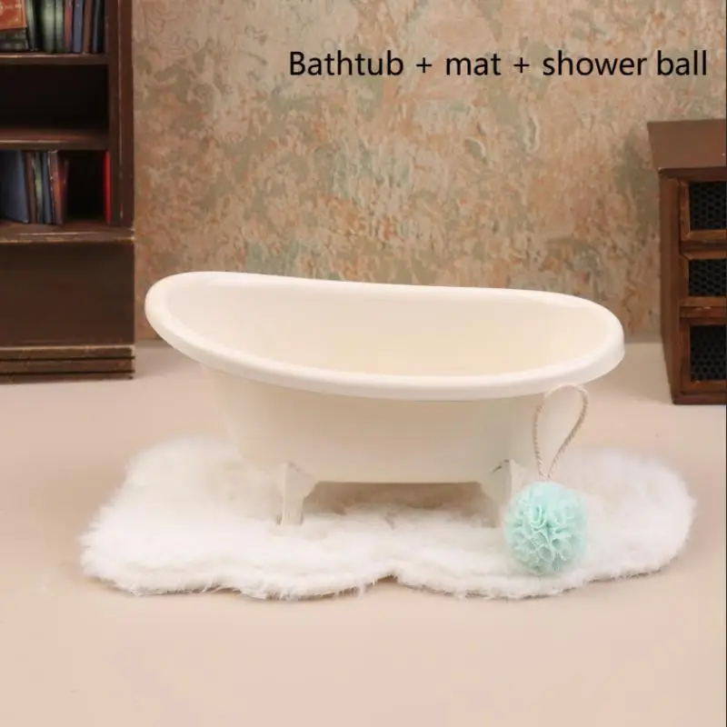 1/12 ドールハウスバスルームセットミニ金属浴槽子供のためのふり遊びおもちゃ人形バスアクセサリー