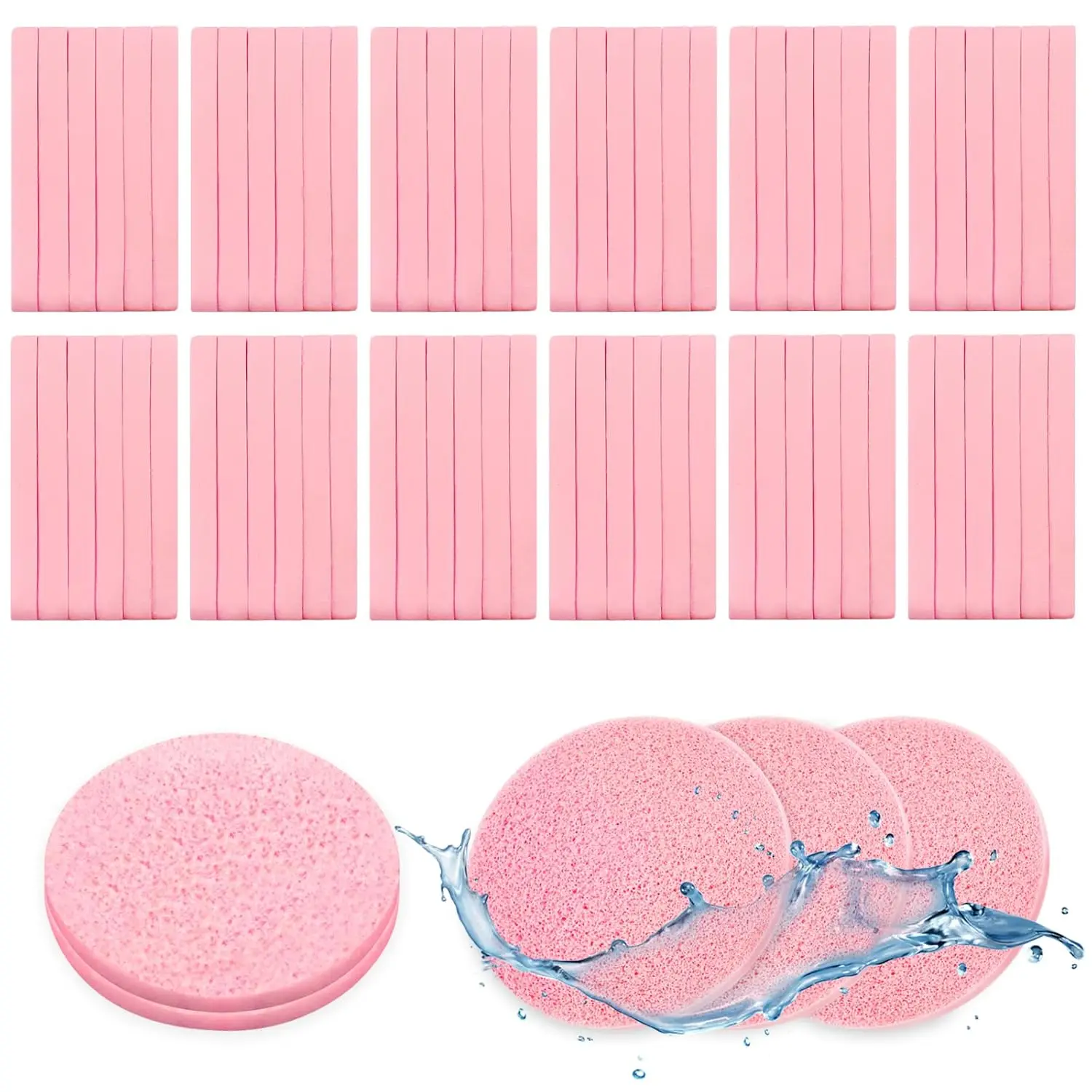 240 peças esponja facial comprimida, almofada de esponja de remoção de maquiagem profissional, esponja de limpeza facial redonda para spa, esfoliante, máscara