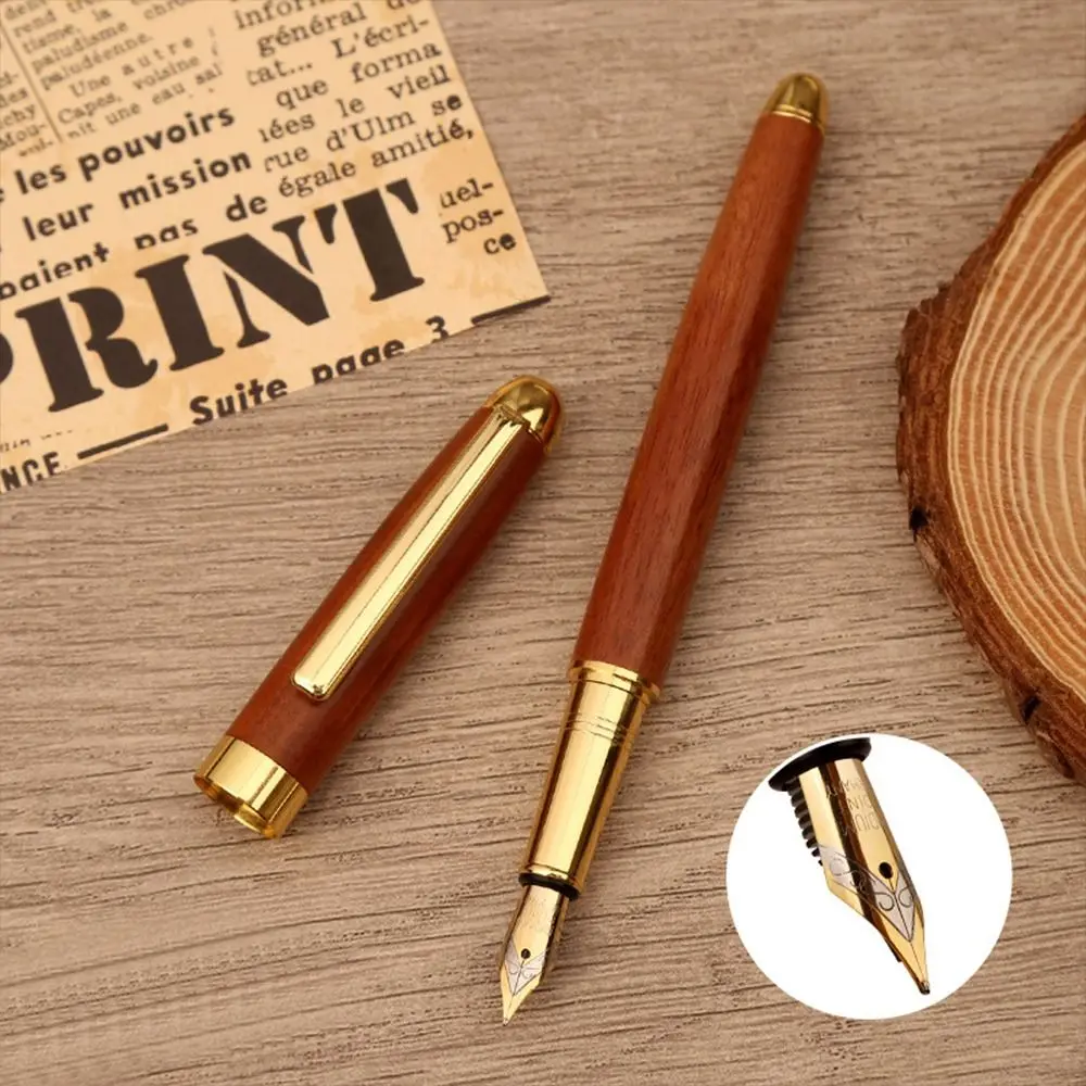 

High-end Busines Wood Fountain Pen Smooth Writing Exquisite Calligraphy Fountain Pen 0.5mm Luxury Business Signature Pen