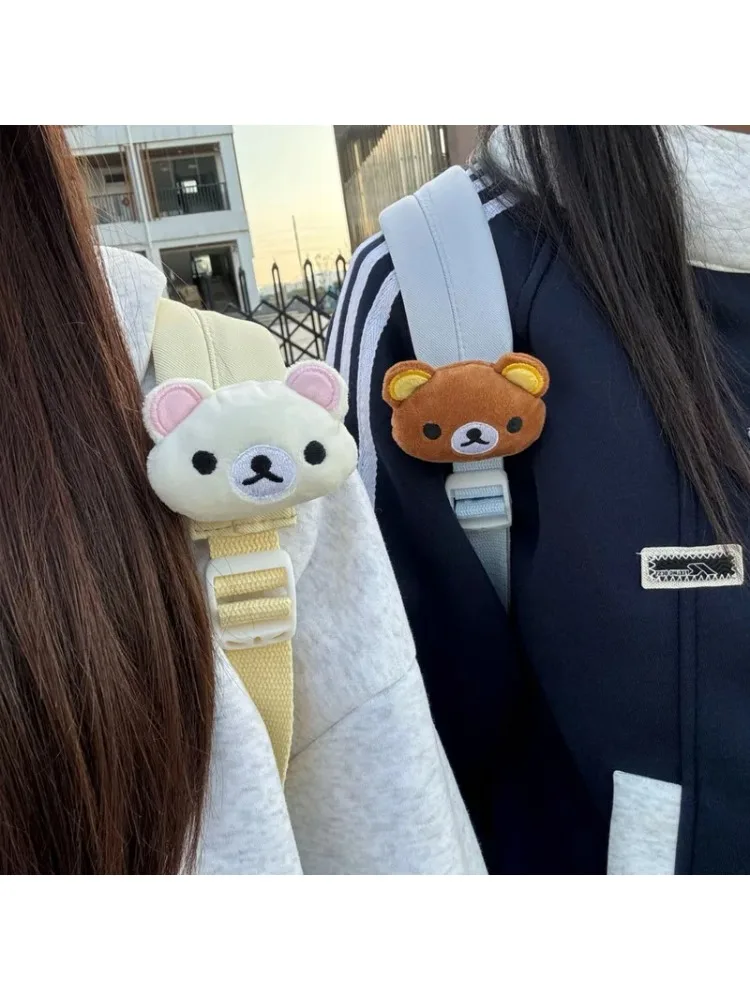 Cartoon Rilakkuma Kawaii Flauschiger Niedlicher Weicher Plüschbär Schlüsselanhänger Taschenanhänger Rucksack-Dekoration Anhänger Geschenk für Beste Freundin