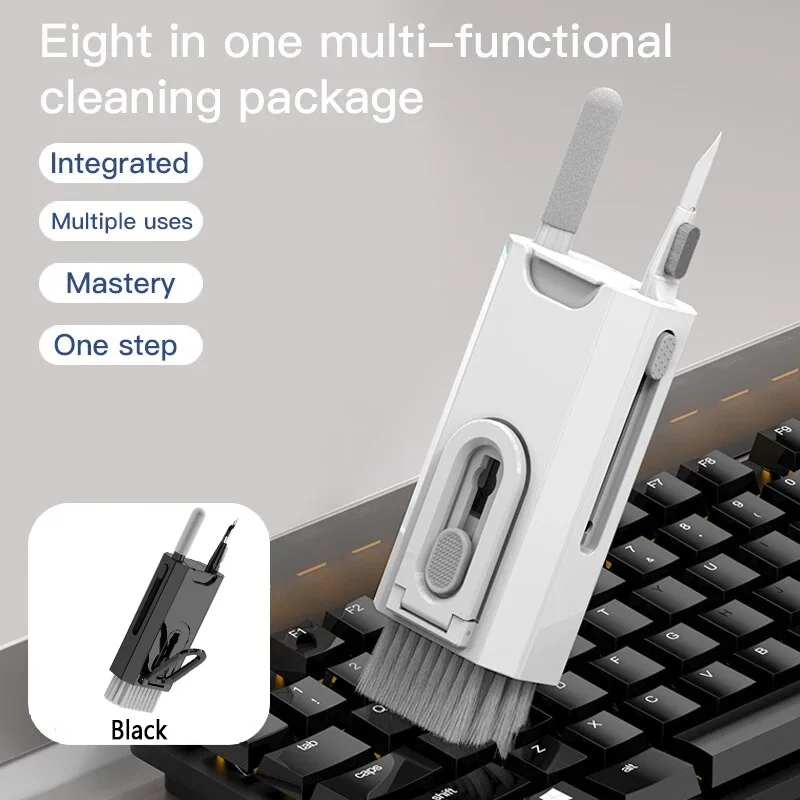 8 In 1 Cleaning Kit Keyboard Cleaner For AirPods Camera Phone Cleaning Tool Keycap Puller Set Screen Brush Earphone Cleaning Pen
