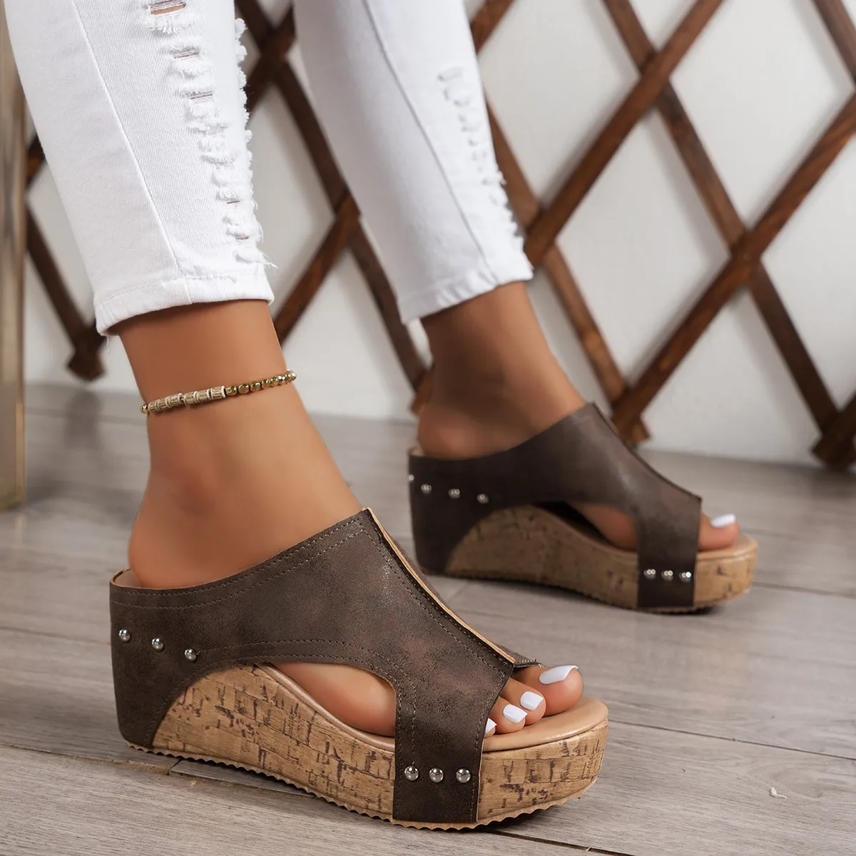 Women Sandals New Summer Roman Open Toe Platform Sandals Women Retro Peep Toe Wedges Shoes Women Luxury Casual Designer Sandals