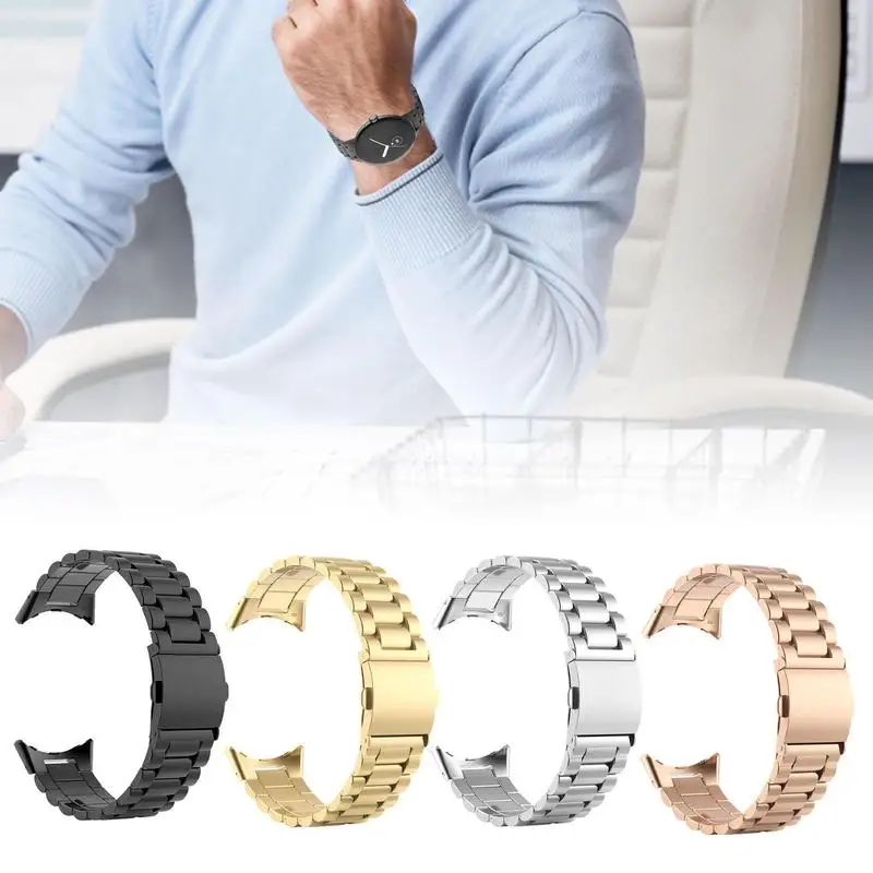 ไม่มีช่องว่างคลาสสิกหัวเข็มขัดโลหะสแตนเลสสำหรับ Google Pixel สายนาฬิกาข้อมือสำหรับ Pixel นาฬิกาสร้อยข้อมือสมาร์ท Watchband