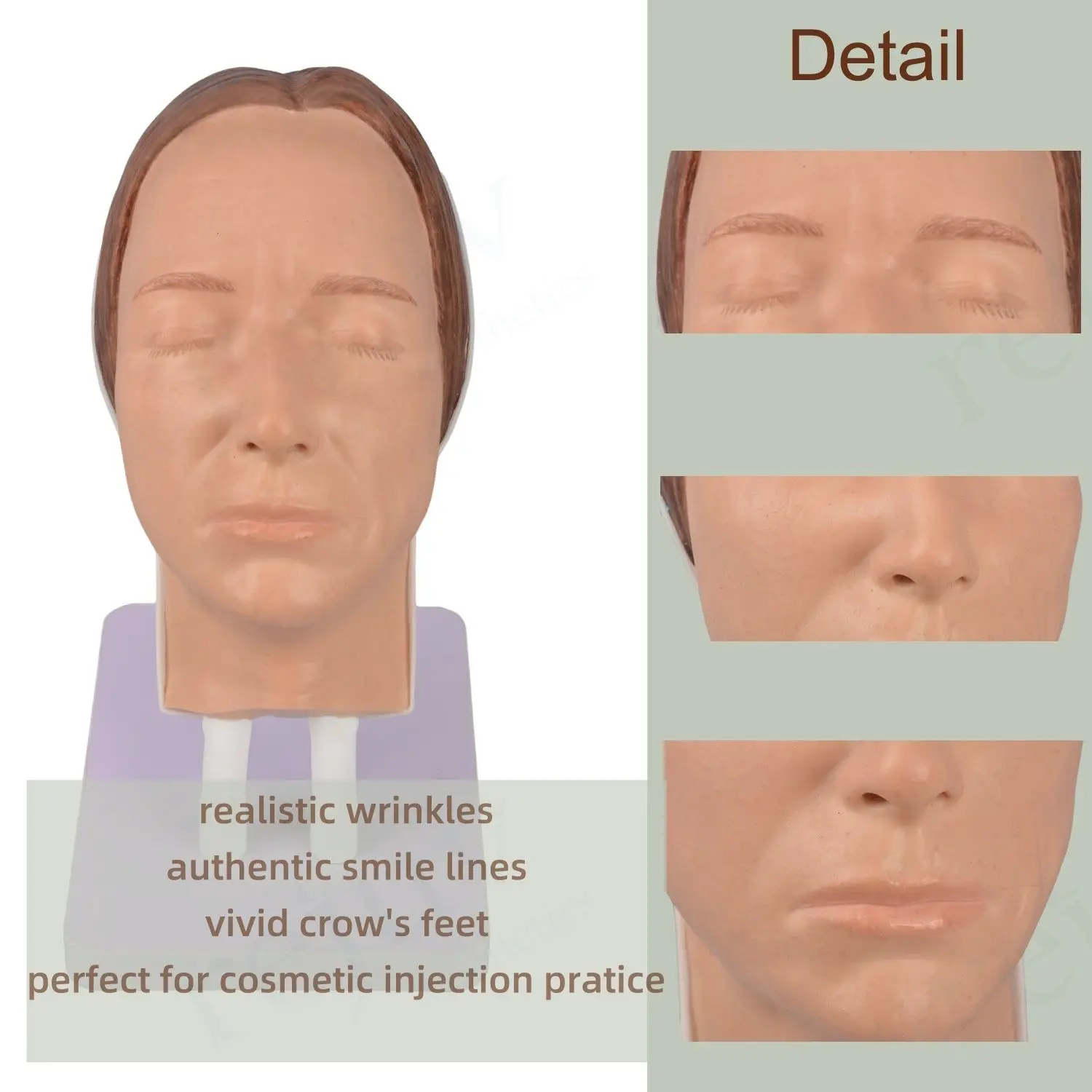 Manichino di trucco femminile realistico del modello di addestramento del viso di pratica dell\'iniezione del Silicone per le iniezioni facciali