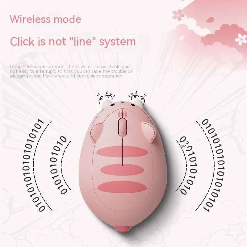 AKKO CAT Wireless Mouse Portable Performance Rechargeable 2.4g Wireless Desktop Laptop Universal Cute Theme Pc Office Girl Mouse