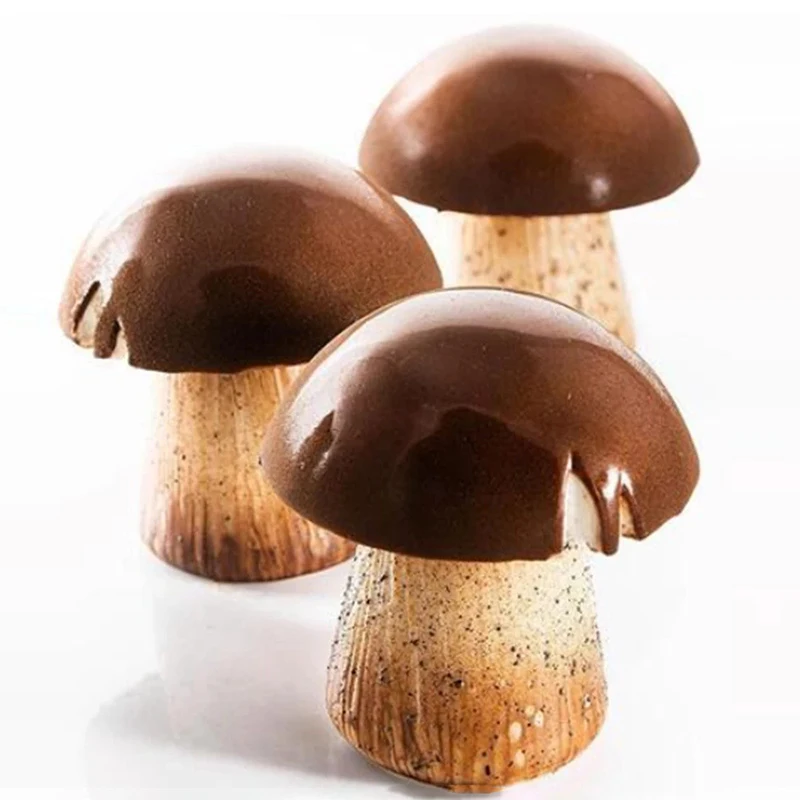 Cetakan silikon jamur-bentuk jamur untuk Kue Mousse, dekorasi kue, dan membuat kue