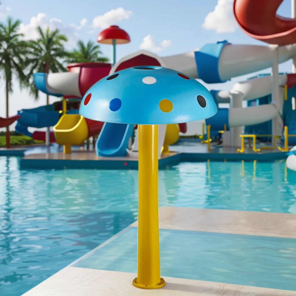 VT301 Spa Impactor Water Mushroom Fiberglass Material For Swimming Pool Play Equipment