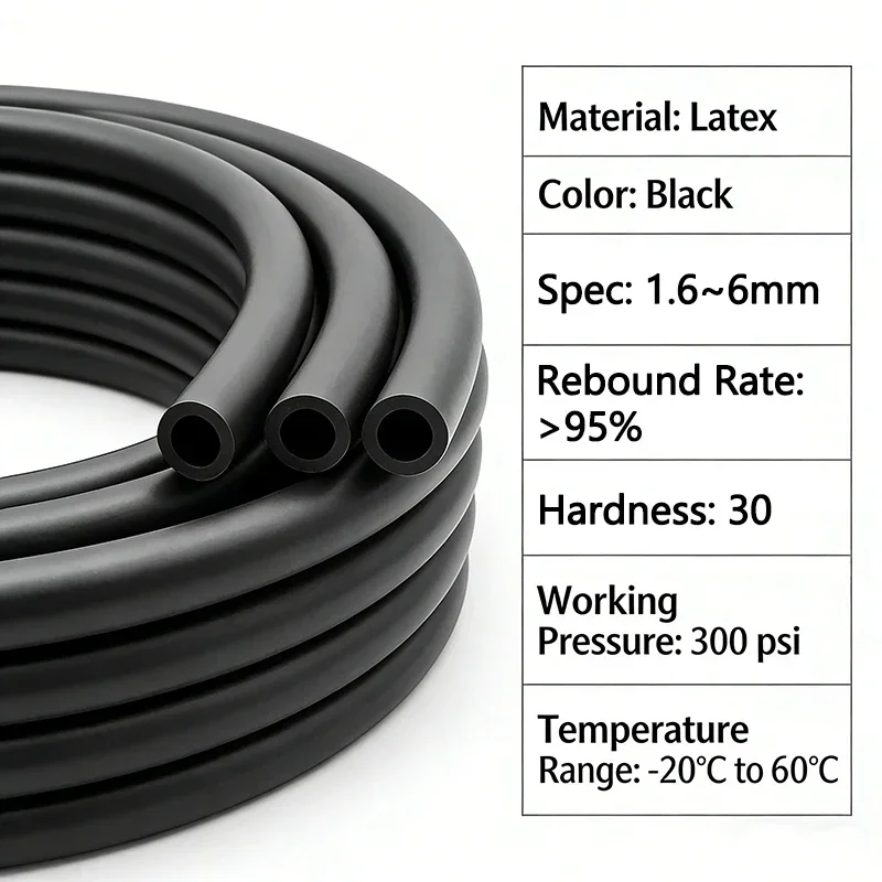 Natural Latex Rubber Hose High Elastic Tension Tubing Rebound Wear Resistant Anti-Aging Pipe For Slingshot Speargun Laboratory