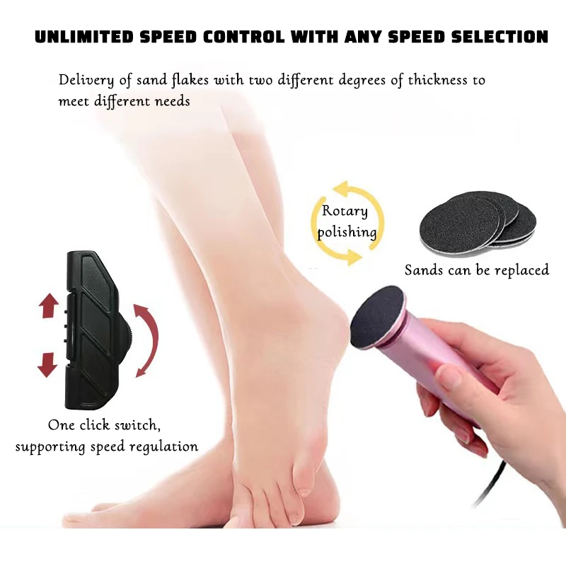 Electric Aluminum Alloy Foot Grinder Machine GH-99 Rubbing Feet Removing Dead Skin Calluses and Scraping Feet Grinding Machine