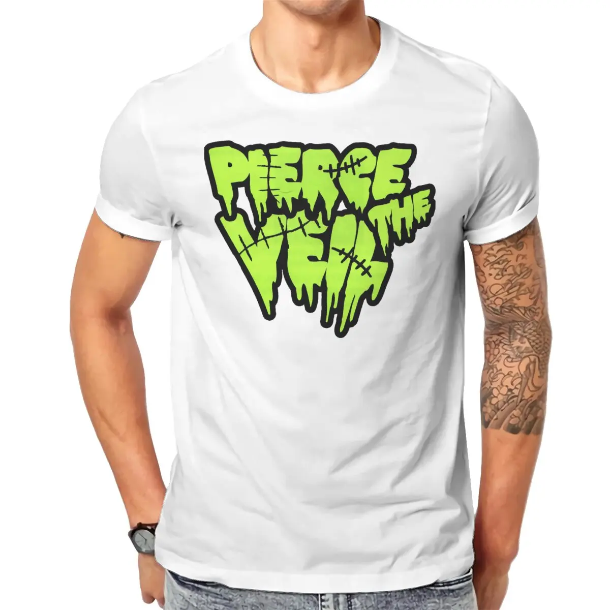 Hot selling in Summer Unisex T-shirts  Pierce The Veil Rock Music Round neck short sleeved T-shirt Street Clothing S-6XL