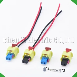 2 Pin waterproof connector Camshaft VVT solenoid valve Sensor plug 6R0973323 1718648-3 3-1718643-4 4H0973323 For VW Audi