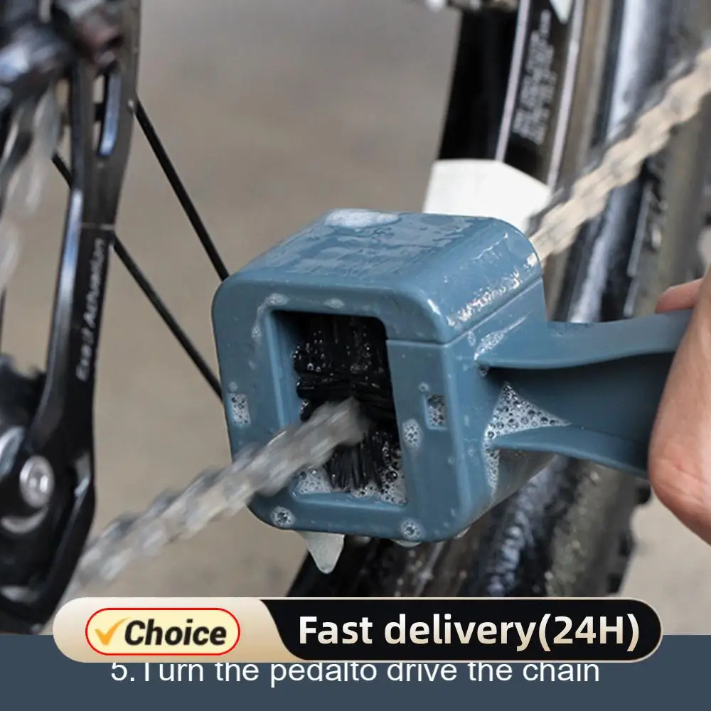 Bicycle Chain Clean Brush Double Head Bike Chain Washer Cleaner Multifunction Portable Chain Cleaning Brush for Motorcycle Bike