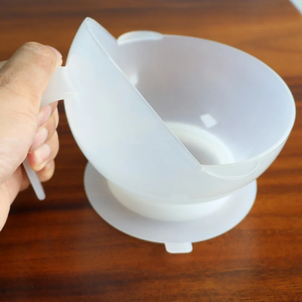 Durable Spill Proof Self Feeding Bowl Anti-slip PP Adaptive Scoop Bowl with Suction Base Scoop Bowl For Limited Mobility