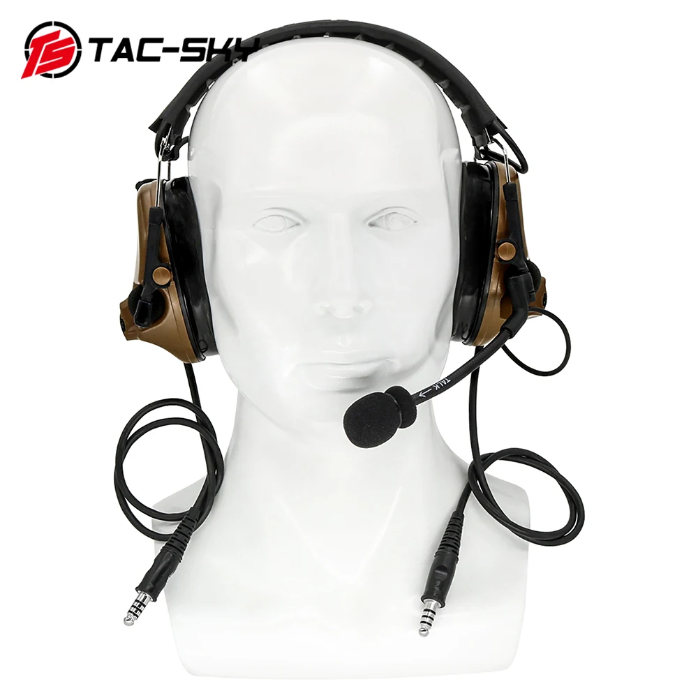 TAC-SKY Comta III Tactical Headphones Silicone Earmuffs Dual Communication Tactical Hearing Protection Noise Cancelling Headset