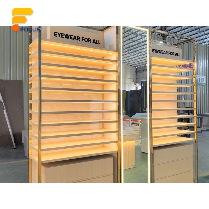 custom.Modern retail lockable display rack shop design service with lockable eyewear display rack
