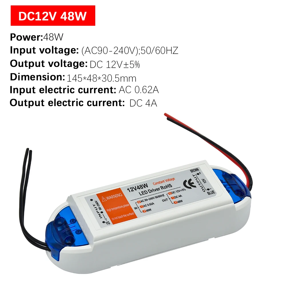 12 zasilacz 12 V sterownik LED 18W 28W 48W 72W 100W AC 110V 220V do 12 V DC transformator oświetleniowy Adapter do taśmy LED CCTV