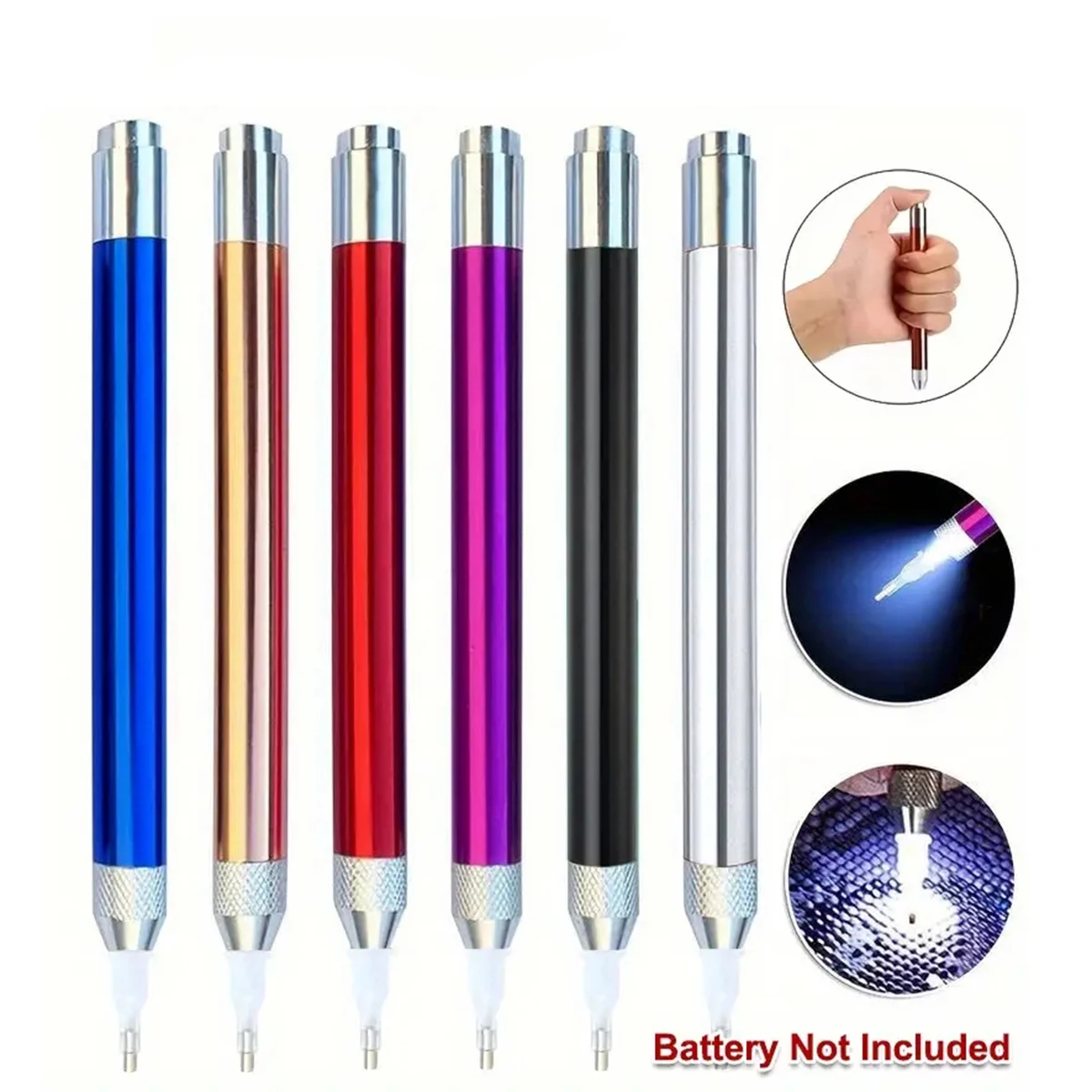1pc 5D Diamond Painting Tools Light Point Drill Pen Diamond Embroidery Cross Stitch Accessories Mosaic Art （battery not include）