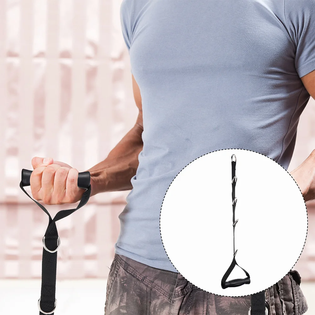 

2Pcs Black Heavy Duty Exercise Pull Strap Resistance Band Tension Tape Fitness Handles Strap for Cable Machine Strength Training