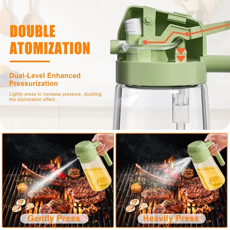 

AB15-двуфункциональный автоматический стеклянный распылитель масла для кухни, распылитель и заливка, современный дизайн, распылитель и разлив масла в бутылке