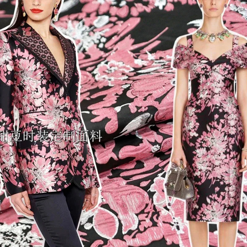 

Металлическая проволочная пряжа, окрашенная жаккардовая ткань, костюм, платье, одежда, европейский бренд, модный дизайн, швейный материал, ткань на метр