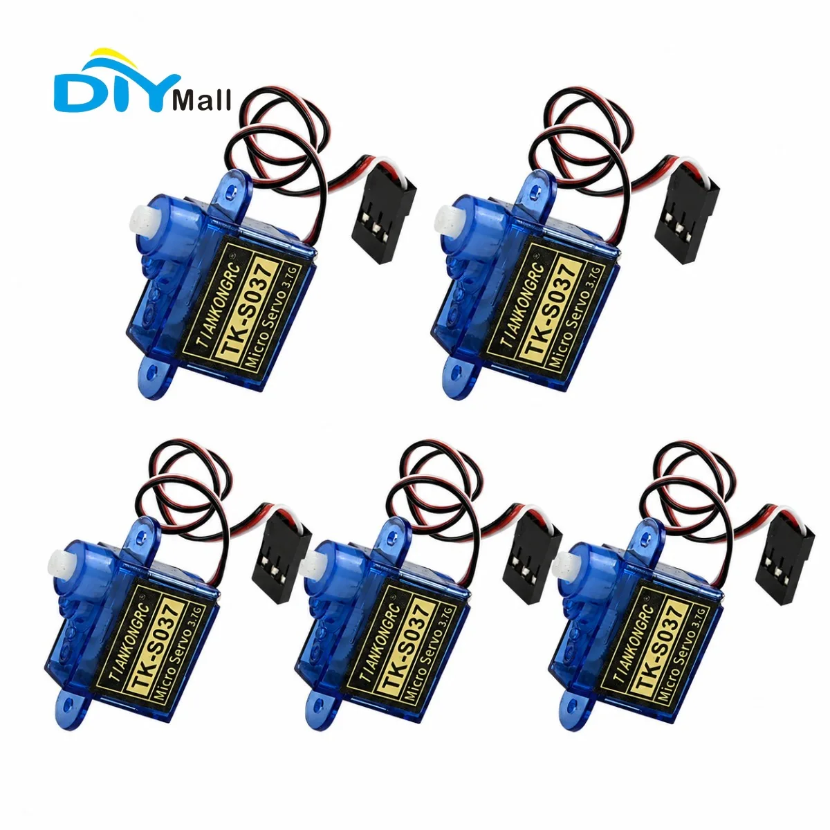 DIYmall TK-SO37 Micro Digital Servo Hollow Cup Motor 3.7g 180° Adjustable for RC Car/DIY Models (180 Degree)