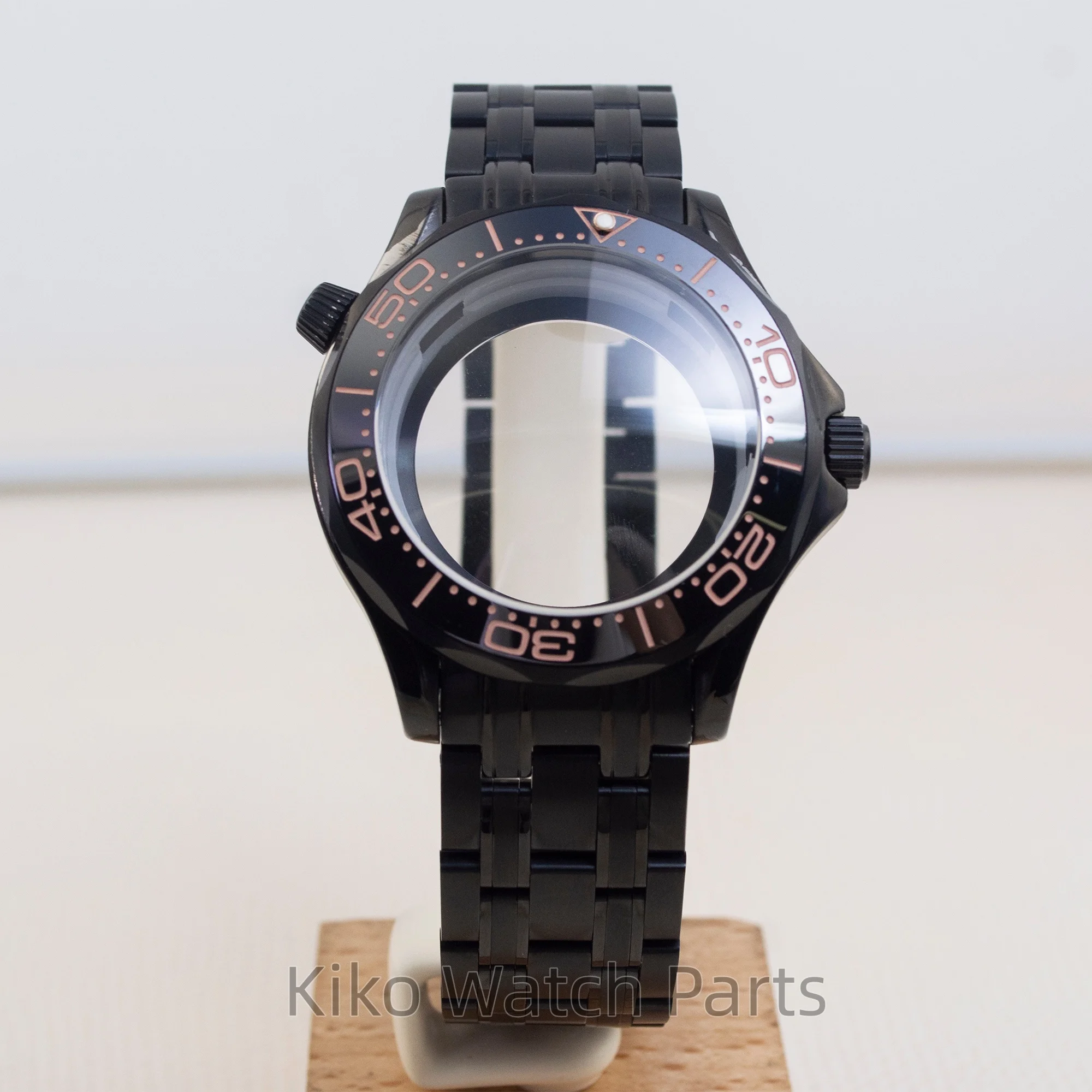 

Высококачественный черный корпус PVD 41 мм для Seamaster 300 Mod с механизмом NH35/NH36, циферблат 31 мм, стрелки, ремешок из нержавеющей стали, водонепроницаемый.